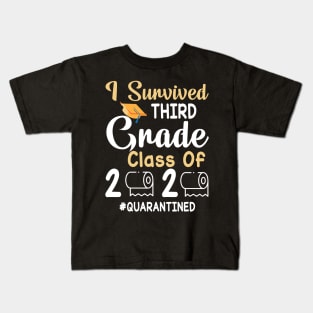 I Survived Third Grade Class Of 2020 Toilet Paper Quarantined Fighting Coronavirus 2020 Win Kids T-Shirt